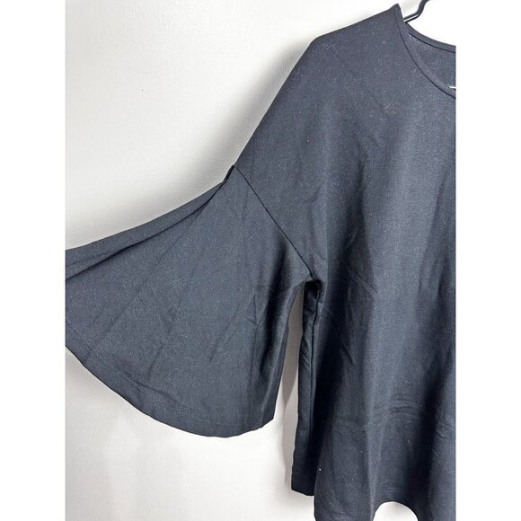 Pleonie Bow Sleeve Knit Pullover Womens Blouse Top Small Black - Picture 2 of 5
